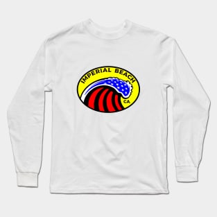 Imperial Beach California Surfing Surf Patriotic Wave Long Sleeve T-Shirt